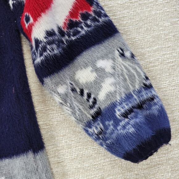 Artesanías Tuntaquimba Ecuador Wool Lighthouse Sweater Hoodie Nautical Knit L - Picture 7 of 16